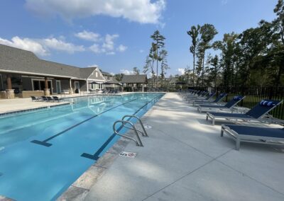 Towns at Swift Creek in Midlothian, VA lap pool with outdoor lounge and grill pavilion