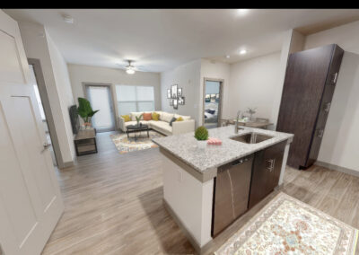 Furnished entry photo in the Lombardy 2 bedroom 2 bathroom floor plan at the brand new luxury Marcella at Gateway community in Bon Air Richmond Virginia