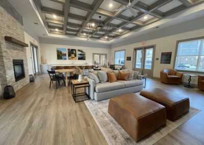 Interior photo of the clubhouse at Marcella at Gateway Apartments in Bon Air, Virginia