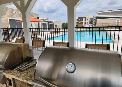 Photo of the grilling station at Marcella at Gateway Apartments in Bon Air, Virginia