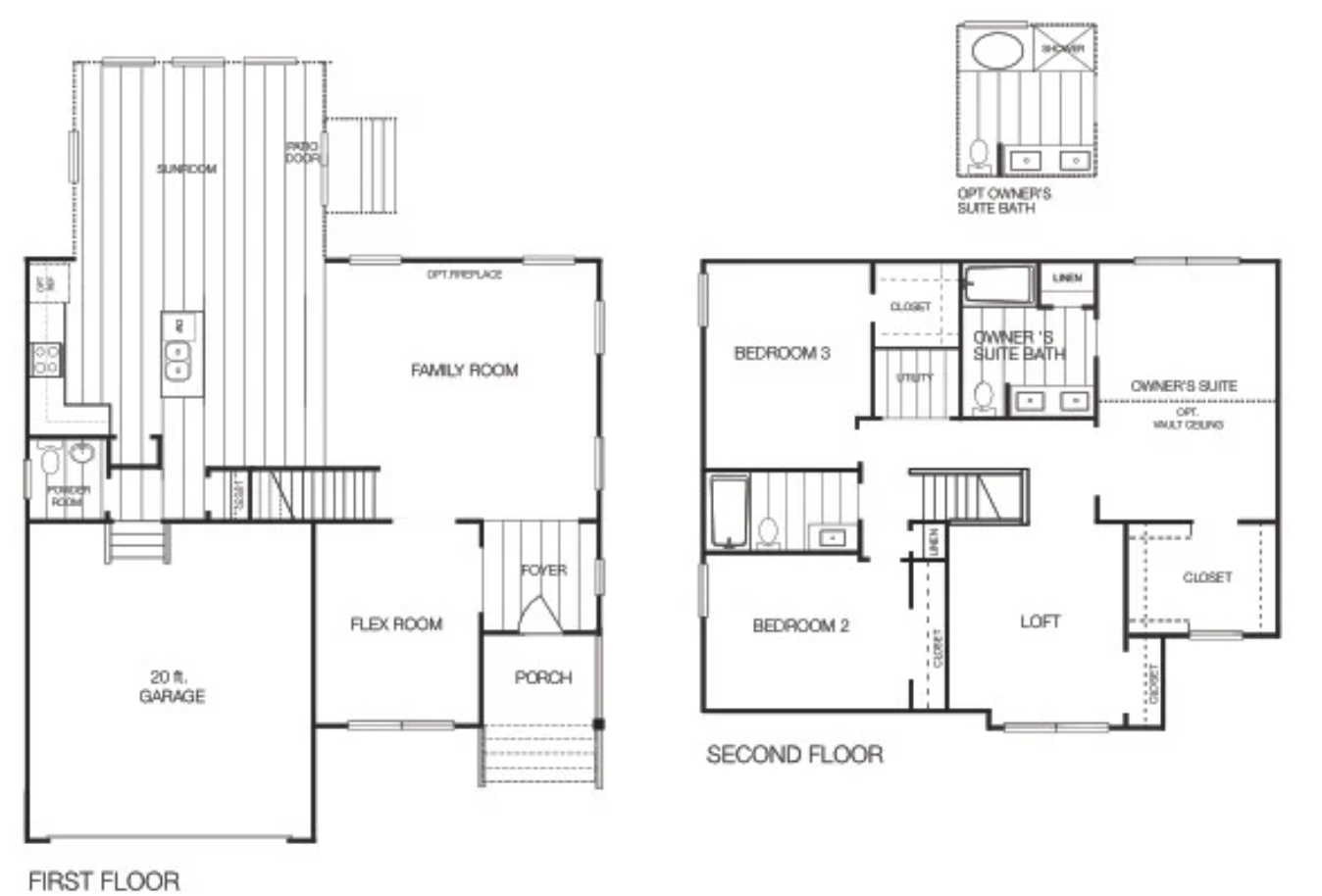 Floor plan for the Willow lot 50 section 6 for sale in Castleton by Boyd Homes.
